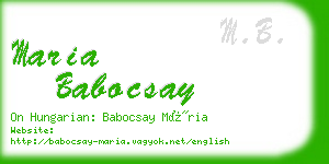 maria babocsay business card